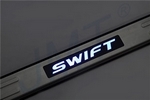 Накладки на пороги стальные с LED подсветкой JMT Suzuki Swift 2010-2019
