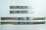 Накладки на пороги стальные с LED подсветкой JMT Volkswagen Jetta VI 2011-2019