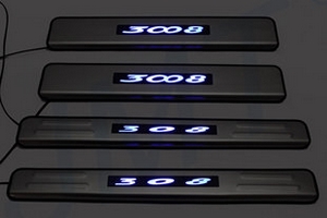 Накладки на пороги стальные с LED подсветкой JMT Peugeot 3008 2008-2016 ― Auto-Clover