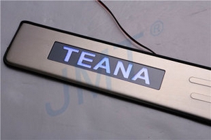 Накладки на пороги стальные с LED подсветкой JMT Nissan Teana 2008-2013 ― Auto-Clover