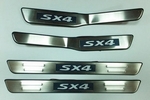 Накладки на пороги стальные с LED подсветкой JMT Suzuki SX4 2006-2012