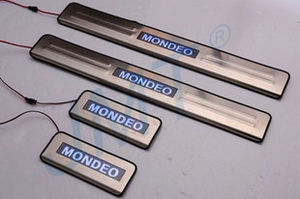 Накладки на пороги стальные с LED подсветкой JMT Ford Mondeo V 2015-2019 ― Auto-Clover