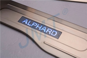 Накладки на пороги стальные с LED подсветкой JMT Toyota Alphard 2008-2015 ― Auto-Clover