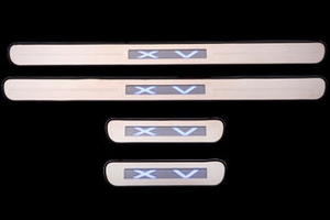 Накладки на пороги стальные с LED подсветкой JMT Subaru XV 2012-2018 ― Auto-Clover