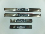 Накладки на пороги стальные с LED подсветкой JMT Ford Edge 2007-2019