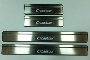 Накладки на пороги стальные с LED подсветкой JMT Honda Crosstour 2010-2019 ― Auto-Clover
