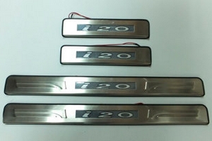 Накладки на пороги стальные с LED подсветкой JMT Hyundai i20 2008-2014 ― Auto-Clover