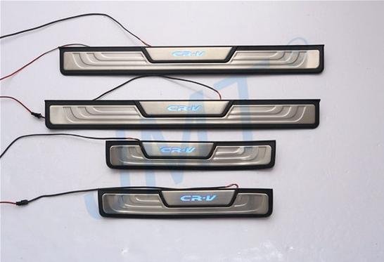 Накладки на пороги стальные с LED подсветкой OEM Style JMT Honda CR-V IV 2012-2016 no.15490