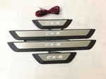 Накладки на пороги стальные с LED подсветкой OEM-Tuning Mazda CX-5 2017-2019