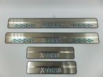 Накладки на пороги стальные (вариант 2) OEM-Tuning Nissan X-Trail 2014-2019