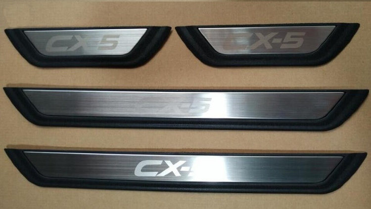 Накладки на пороги внутренние стальные OEM-Tuning Mazda CX-5 2017-2019 no.1928