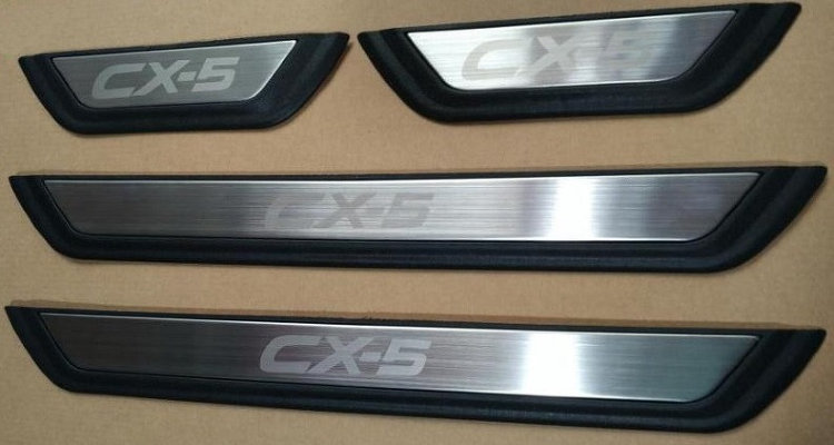 Накладки на пороги внутренние стальные OEM-Tuning Mazda CX-5 2017-2019 no.1928