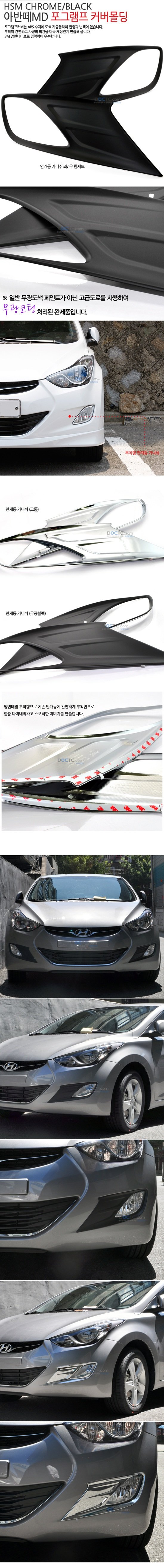 Накладки на противотуманные фары HSM (черные матовые) Hyundai Elantra 2010-2015 no.17337