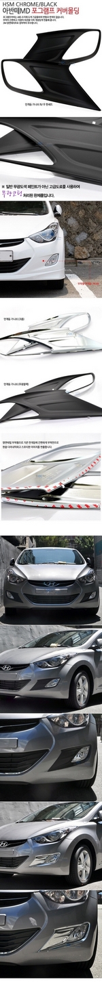 Накладки на противотуманные фары HSM (черные матовые) Hyundai Elantra 2010-2015