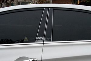 Накладки на стойки дверей ArtX (тип - В) Hyundai Sonata 2009-2014 ― Auto-Clover