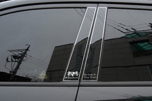 Накладки на стойки дверей ArtX (тип - В) KIA Sorento 2009-2012 ― Auto-Clover