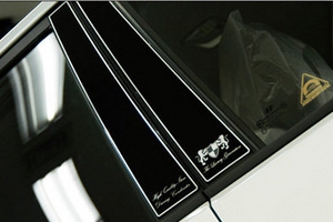 Накладки на стойки дверей ArtX (тип - В) Hyundai Elantra 2006-2010 ― Auto-Clover