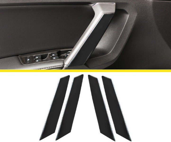Накладки на внутренние ручки дверей черные пластиковые OEM-Tuning Volkswagen Tiguan II 2016-2019 no.5197