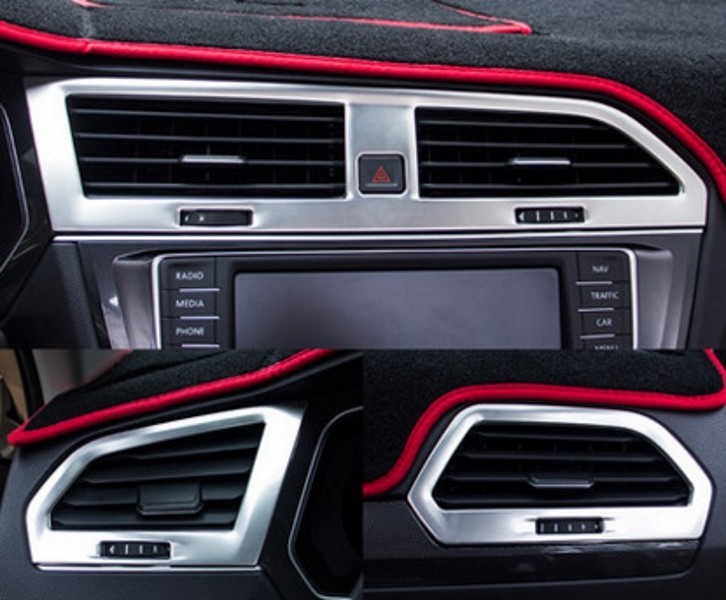 Накладки на воздуховоды торпеды стальные OEM-Tuning Volkswagen Tiguan II 2016-2019 no.5593