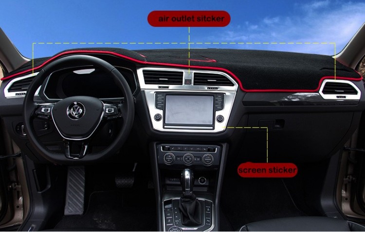 Накладки на воздуховоды торпеды стальные OEM-Tuning Volkswagen Tiguan II 2016-2019 no.5593