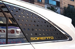 Накладки на заднее боковое окно черные Unique Dxsoauto KIA Sorento Prime 2015-2019 ― Auto-Clover