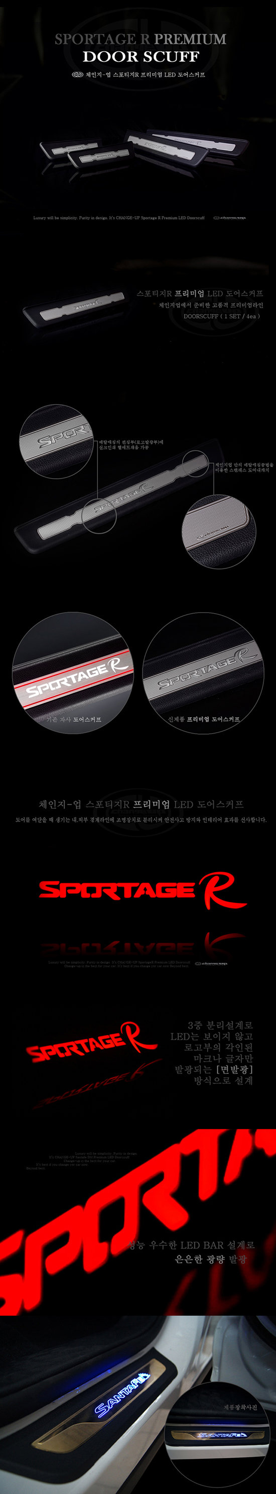 Накладки с подсветкой на пороги Change Up KIA Sportage 2010-2015 1871