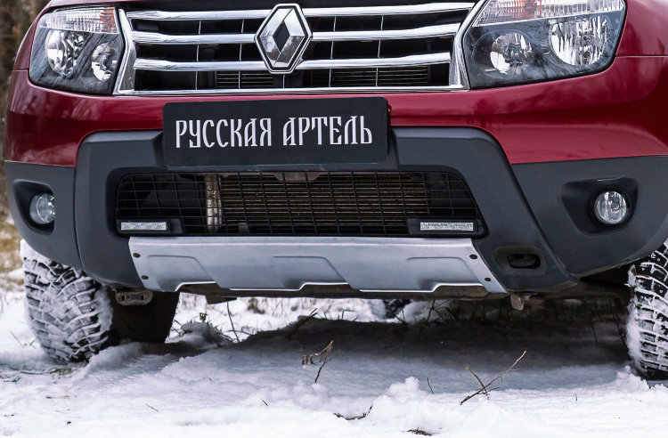 Обвес на передний бампер пластиковый Русская Артель Renault Duster 2011-2019 no.18460