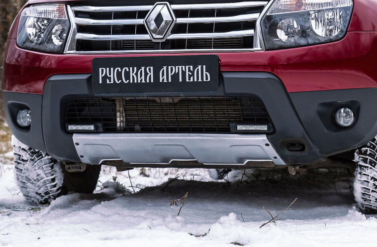 Обвес на передний бампер пластиковый Русская Артель Renault Duster 2011-2019 no.239