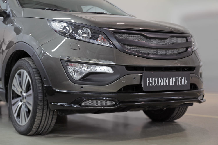 Обвес на передний бампер пластиковый (вариант 1) Русская Артель KIA Sportage 2010-2015 no.776