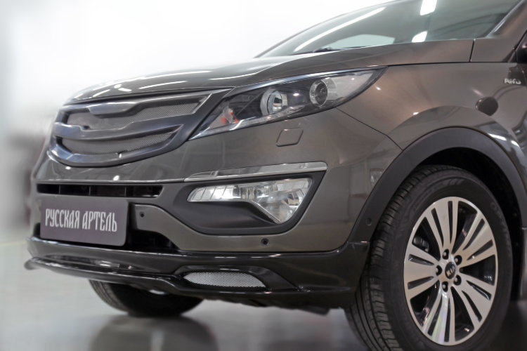 Обвес на передний бампер пластиковый (вариант 1) Русская Артель KIA Sportage 2010-2015 no.776