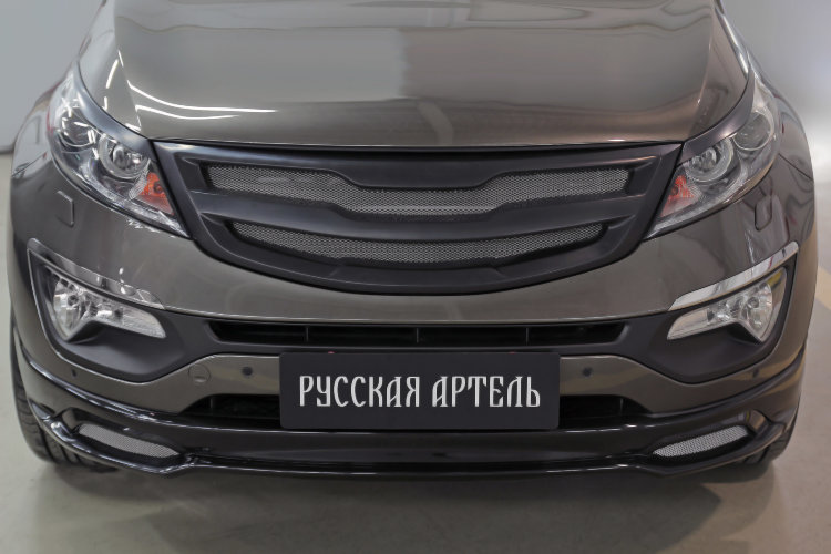 Обвес на передний бампер пластиковый (вариант 1) Русская Артель KIA Sportage 2010-2015 no.776