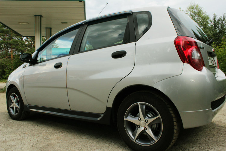 Обвес на пороги пластиковый Русская Артель Chevrolet Aveo 2006-2011 no.755