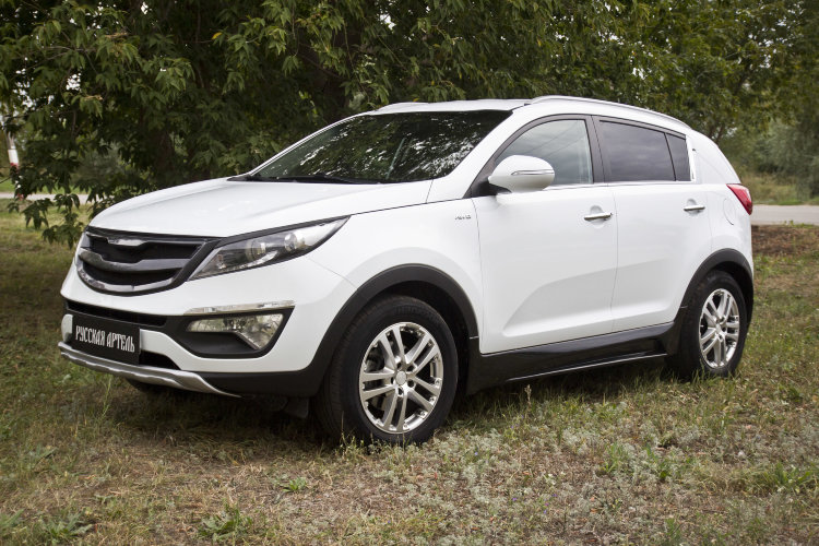 Обвес на пороги пластиковый Русская Артель KIA Sportage 2010-2015 no.774