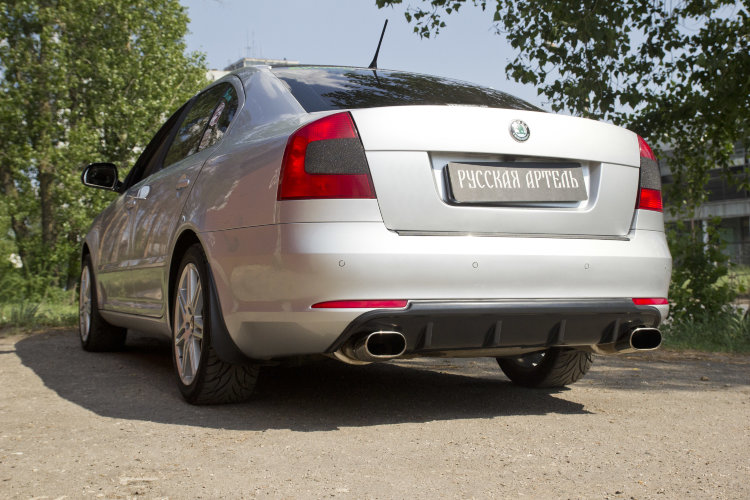 Обвес на задний бампер пластиковый Русская Артель Skoda Octavia II 2005-2013 20189