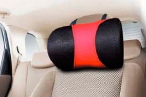 Подушка эргономическая для шеи 3D Tie-big черно-красная Sotra Универсальные товары  ― Auto-Clover