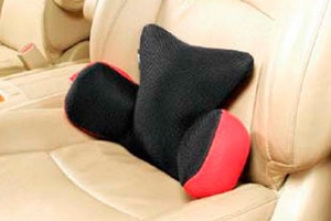 Подушка эргономическая под спину 3D Embrace черно-красная Sotra Универсальные товары  ― Auto-Clover