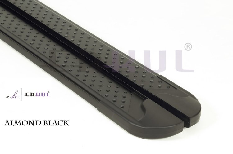 Пороги алюминиевые Almond Black Erkul Skoda Yeti 2010-2019 no.2193