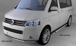 Пороги алюминиевые Brillant Black Can Otomotiv (длинная база) Volkswagen Transporter T5 2003-2015