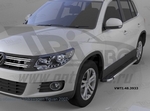 Пороги алюминиевые Brillant Black Can Otomotiv Volkswagen Tiguan I 2008-2016