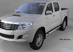 Пороги алюминиевые Brillant Black Can Otomotiv Toyota Hilux 2005-2015