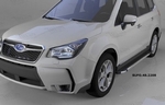 Пороги алюминиевые Brillant Black Can Otomotiv Subaru Forester 2013-2019