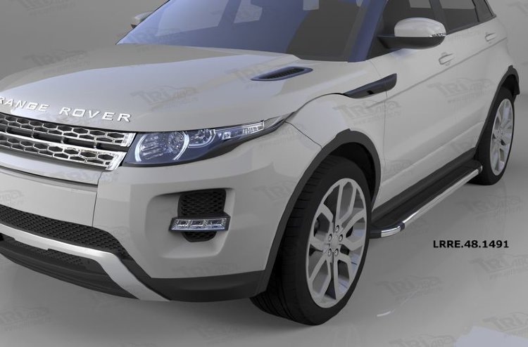 Пороги алюминиевые Brillant Black Can Otomotiv Land Rover Range Rover Evoque 2011-2019 no.11604