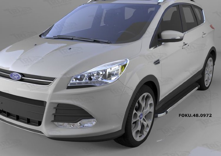 Пороги алюминиевые Brillant Black Can Otomotiv Ford Kuga II 2013-2019 no.11748