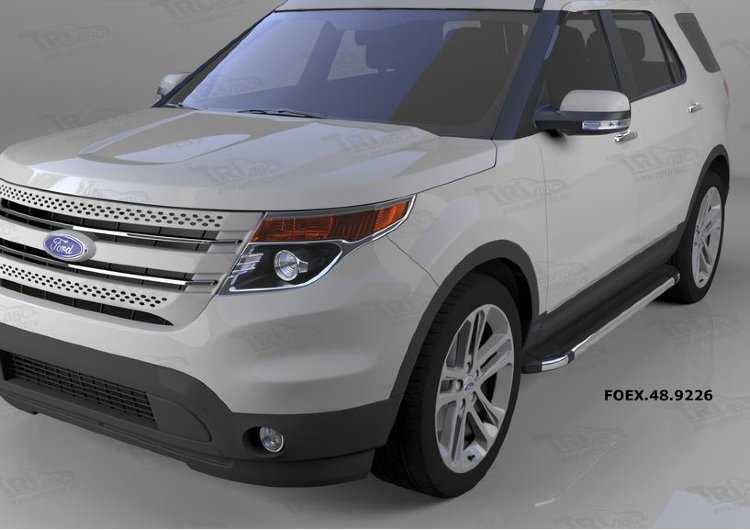 Пороги алюминиевые Brillant Black Can Otomotiv Ford Explorer 2011-2019 no.11772