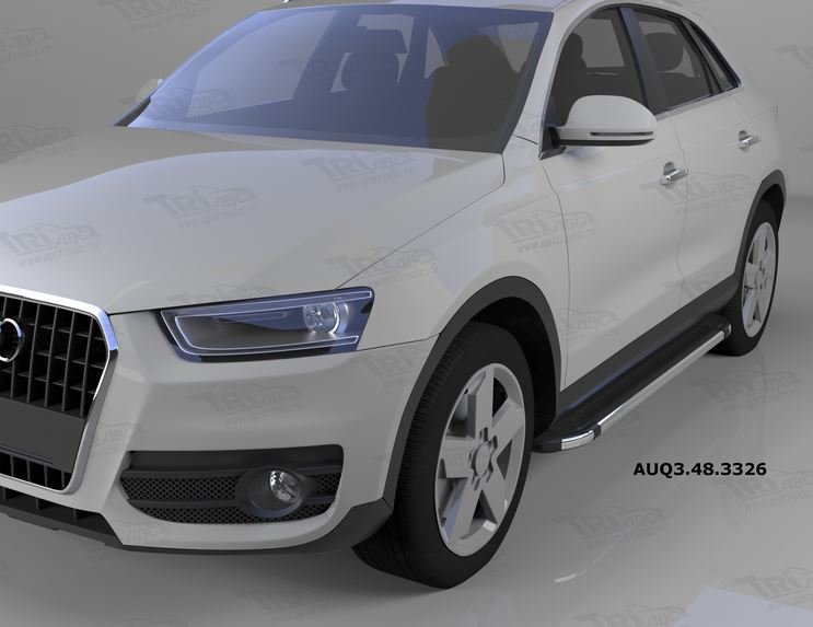 Пороги алюминиевые Brillant Black Can Otomotiv Audi Q3 2012-2019 no.11848