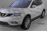 Пороги алюминиевые Brillant Black Can Otomotiv Nissan X-Trail 2014-2019