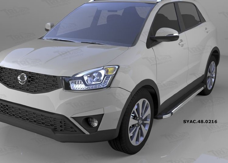 Пороги алюминиевые Brillant Black Can Otomotiv SsangYong Actyon New 2011-2012 no.12074