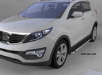 Пороги алюминиевые Brillant Black Can Otomotiv Hyundai Santa Fe 2012-2018
