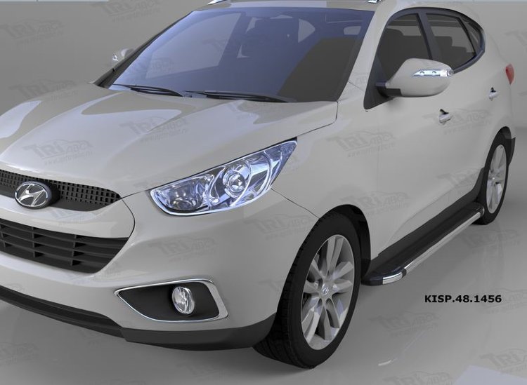 Пороги алюминиевые Brillant Black Can Otomotiv KIA Sportage 2004-2009 no.12161