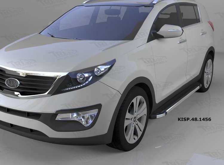 Пороги алюминиевые Brillant Black Can Otomotiv KIA Sportage 2004-2009 no.12161